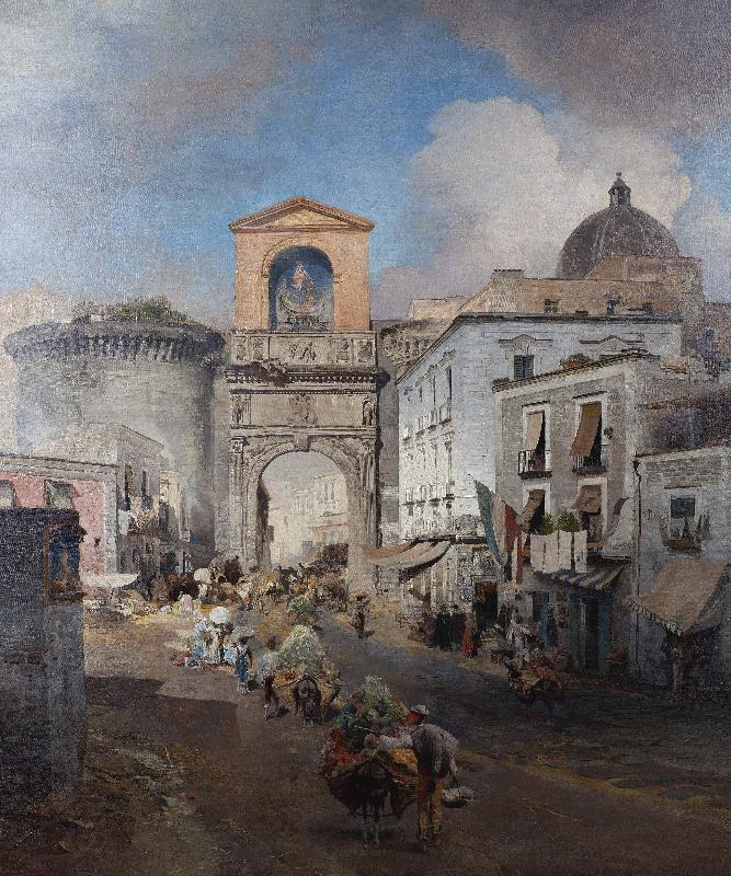 Oswald achenbach Going to market China oil painting art